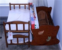 Lot #1046 - Doll bunk beds, doll cradle