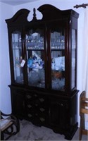Lot #1060 - Cherry breakfront china cabinet with