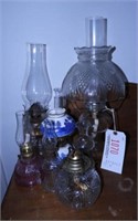 Lot #1070 - Qty of mini oil lamps and kerosene