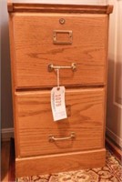 Lot #1079 - Oak two drawer file cabinet 28" x16"