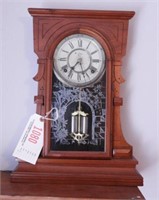 Lot #1080 - Antique Walnut mantle clock with