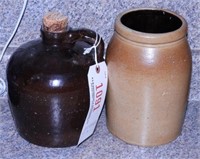 Lot #1091 - Primitive stoneware brown jug,