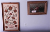 Lot #1106 - Vintage floral oil on canvas of