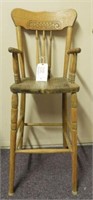 Lot #1132 - Antique Oak child’s high chair 41"