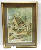 Lot #1144 - Framed etching of Annapolis Harbor