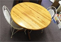Lot #1151 - Oak tavern style table and (2) white