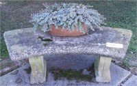 Lot #1161 - 38" Concrete 3pc garden bench