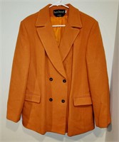 Harve Benard Holtzman Orange Pea Coat - Sz 16
