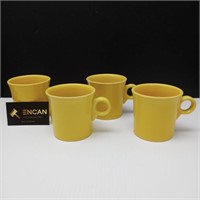 4 Fiesta Pottery Tom Jerry Mug USA Yellow