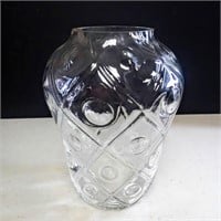 Early Plate Glass Diamond Bubble Vase
