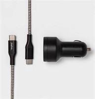 heyday™ USB Car Charger w/ 6' USB-C Braided Cable