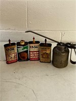 Vintage oil tins / can lot