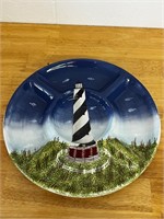 Lefton hand painted divided serving dish 2000