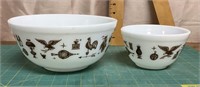 2 Pyrex "Early American" mixing bowls