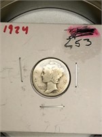 1924 Mercury Dime