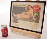 Publicité Coca-Cola encadrée, 1941,