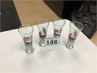 4 Budweiser glasses