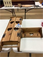 Wooden heart shelves