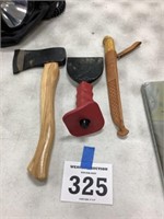 Hatchet, brick chisel and filet knife