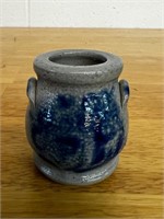 Stoneware Blue And Gray Signed pottery