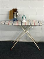Ironing board and 2 irons