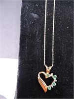 10K Yellow Gold Chain With Heart Pendant