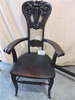 Antique Mahogany North Wind  Face Chair