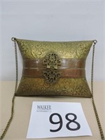 1930s Vintage Brass and Copper Pillow Purse
