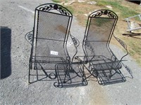 Two Wrought Iron Rocking Chairs