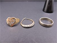 Three 14K Yellow and White Gold Rings