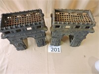 Vintage French Iron Arc di Triomphe Candle Holders