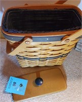 Longaberger Basket with wood lid and plastic liner