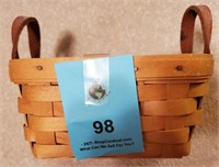 8" Handwoven Longaberger Basket w/ Leather Handles