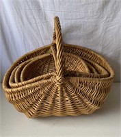 4pc. wicker gathering basket nesting set