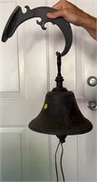 10" Cast iron dinner bell w/bracket