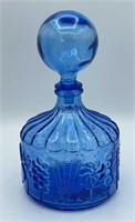 MC aqua blue glass decanter