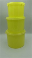 3pc Tupperware Neon Yellow Cannister Set