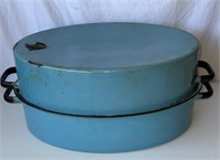 17" Bold Blue graniteware roaster
