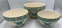 3 pc. pottery nesting bowl set