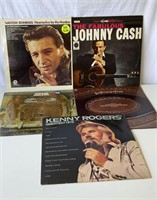 5 country albums- Johnny Cash, Kenny Rogers