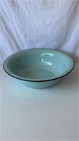 16" seafoam green graniteware wash basin