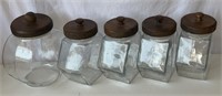 5 pc. glass cannister set