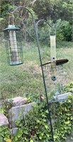 6 ft. iron sheppard's hook w/bird feeders