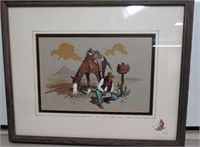 William T Zivic Signed Cowboy Art 16"X12"