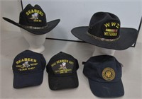 WWII & Seabees Hats Lot
