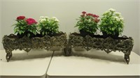Two Cast Iron Planters