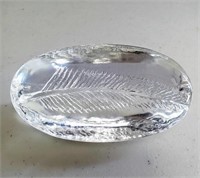 Canadian Art Glass Feather Paperweight