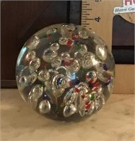 Round glass paperweight