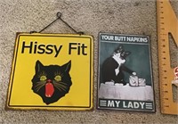 2 metal signs