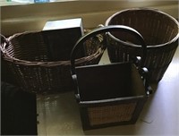 Basket group with contents